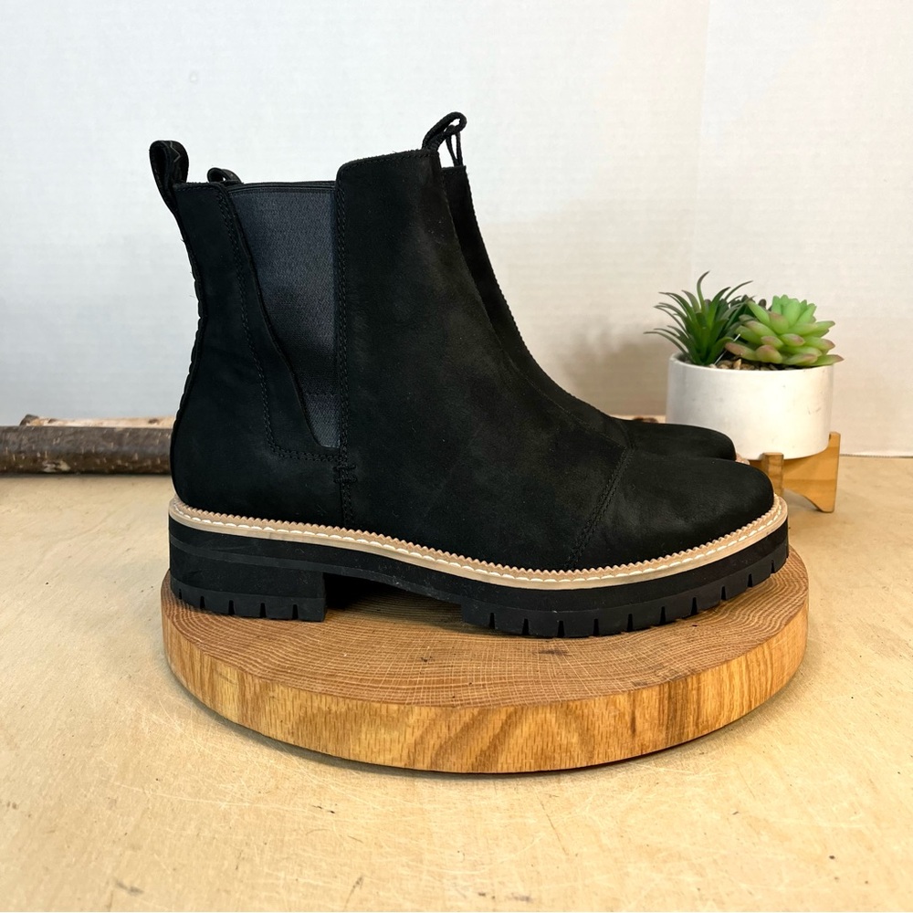 TOMS | Dakota Water Resistant Leather Lugged Chelsea Boots Size 8.5 - Picture 2 of 16